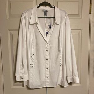 Catherine’s Curvy Collection plus size White Button down blouse size 4X  30/32W